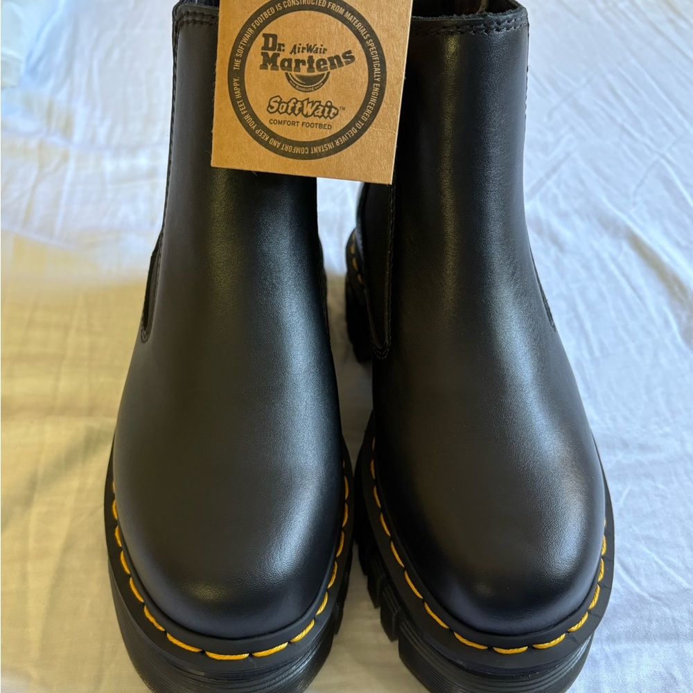 NEW Dr. Martens Audrick Black Leather Chelsea Boots, Size 5 - Picture 4 of 9